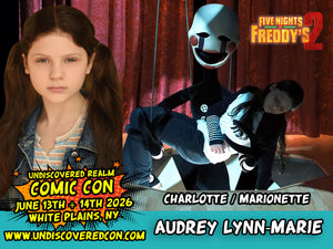 Audrey Lynn-Marie Charlotte / Marionette Five Nights At Freddy's Celebrity Guest Undiscovered Realm Comic Con White Plains NY 
