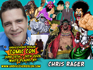 Chris Rager Dragon Ball and One Piece Celebrity Guest Undiscovered Realm Comic Con White Plains NY 