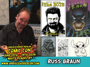 Russ Braun The Boys, The Batman, Swamp Thing, Stitch, Artist Guest Undiscovered Realm Comic Con White Plains NY 